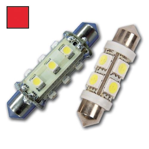 Hollex LED festoon 10-30V 0,9W rood 12 LEDS 42mm