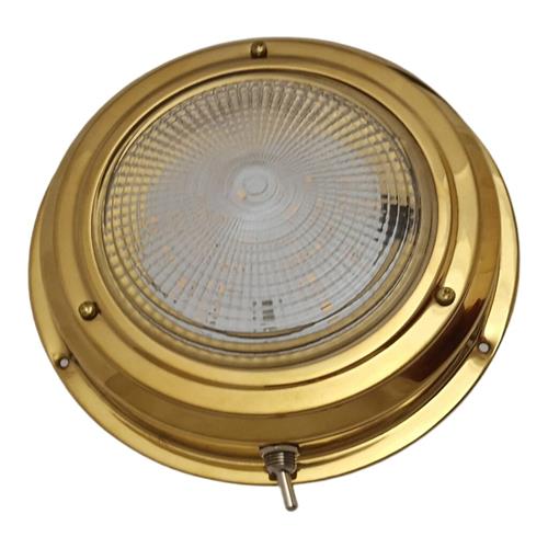 Hollex plafonnière opbouw messing 12V 110mm ww LED