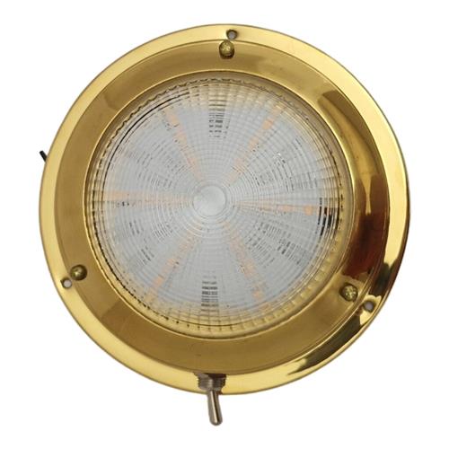 Hollex plafonnière opbouw messing 12V 140mm warm wit LED
