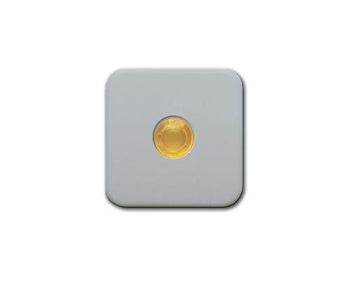 Inprojal cover 1-polig met gele lens enkel ruw/grijs