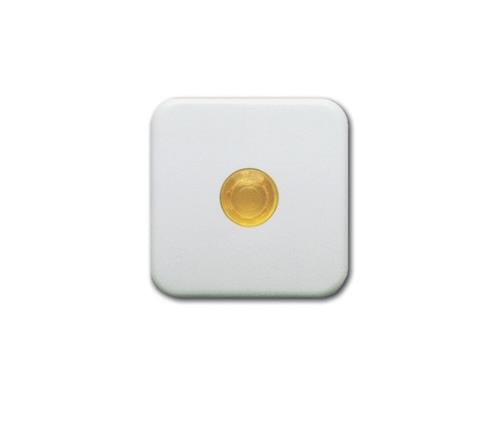 Inprojal cover 1-polig met gele lens enkel ruw/wit