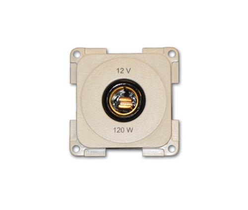 Contactdoos 12V 2-polig 28mm ruw/wit
