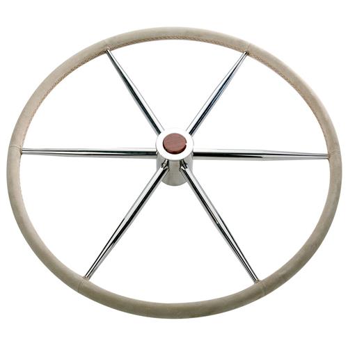 Savoretti stuurwiel type T5 RVS wit leer 42cm