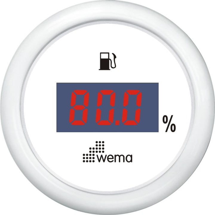Wema Tankmeter brandstof digitaal 0-190 ohm wit