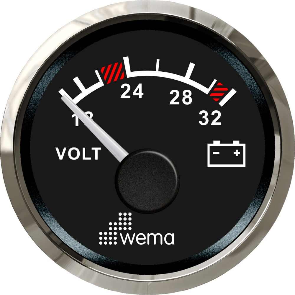 Silver serie voltmeter 24V zwart