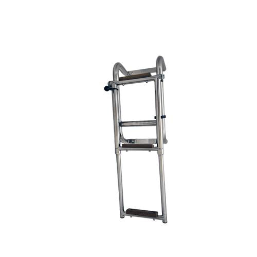 Hollex uitklapbare zwemtrap rvs316 3 treden teak