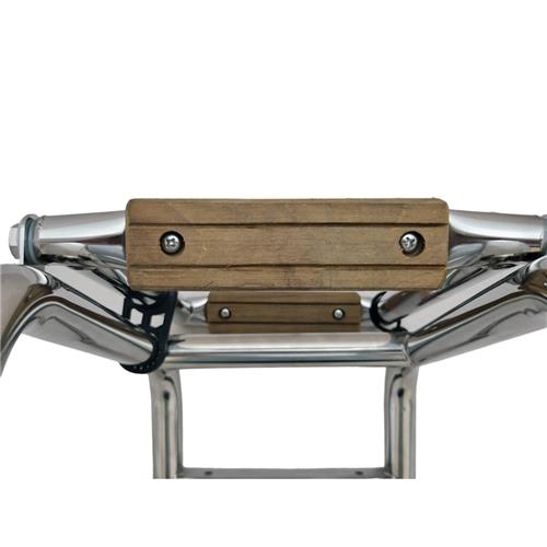 Hollex uitklapbare zwemtrap rvs316 3 treden teak