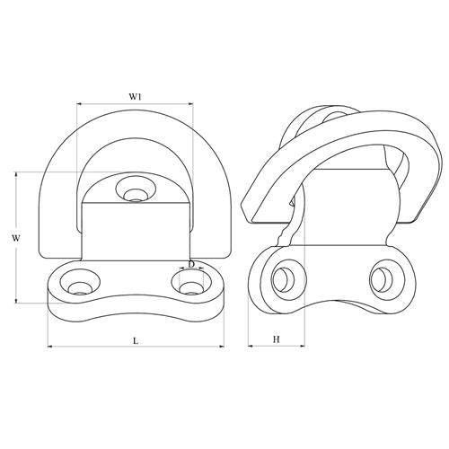 Hollex dekoog neerklapbaar 44x51mm rvs316