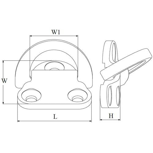 Hollex dekoog neerklapbaar 43x39mm rvs316