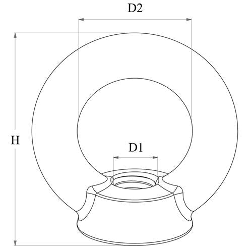 Hollex oogmoer M6 DIN582 rvs316