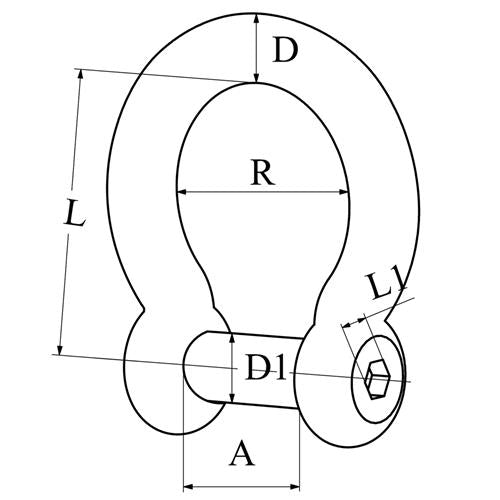 Hollex harpsluiting gesmeed 8mm met binnenzeskant rvs316