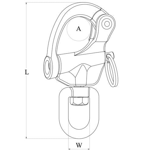 Hollex snapsluiting 87mm warteloog rvs316