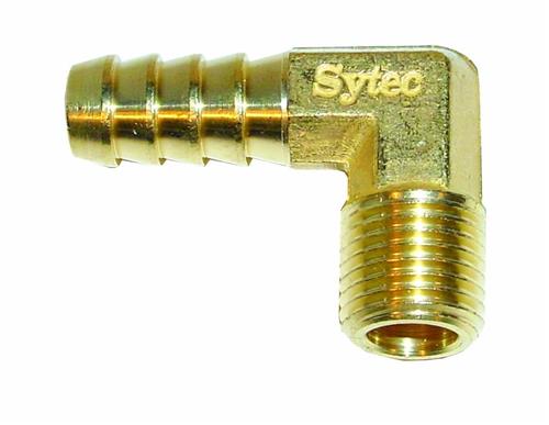 Sytec slangtule messing 90° 1/8 NPTF-10mm