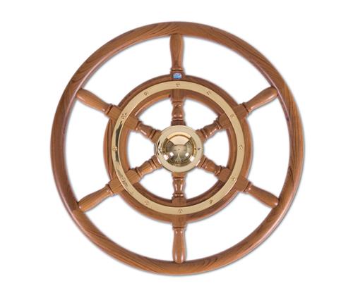 Stazo stuurwiel type 02 teak/messing 50cm