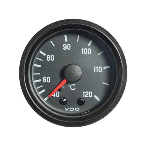 VDO Cockpit Imternational koelwater temperatuurmeter 120°C mechanisch 52mm zwart