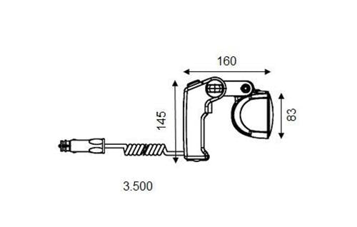 Hella LED handschijnwerper zwart 12/24V long range