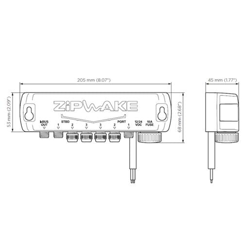 Zipwake distribution unit S met stroomkabel 4mtr