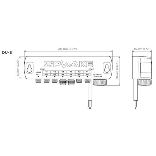 Zipwake distribution unit E met stroomkabel 6mtr