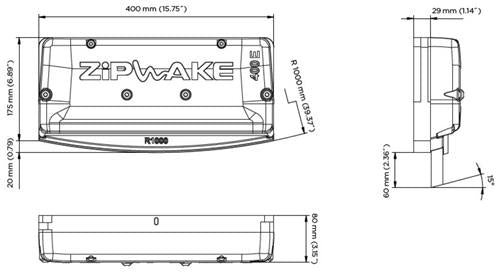 Zipwake interceptor 400E round R1000 kabel 3mtr