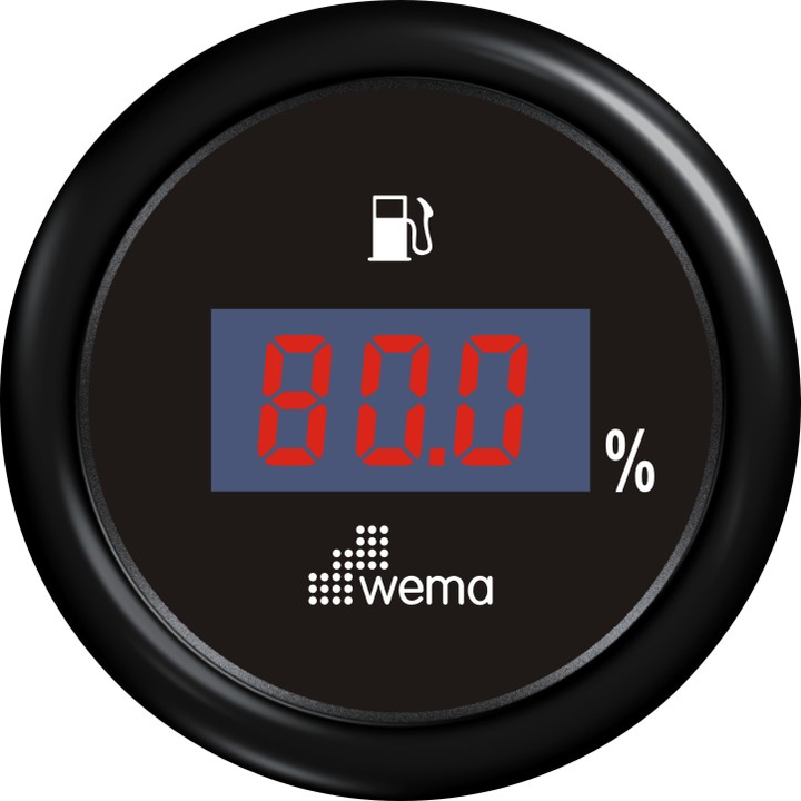 Wema Tankmeter brandstof digitaal 0-190 ohm zwart