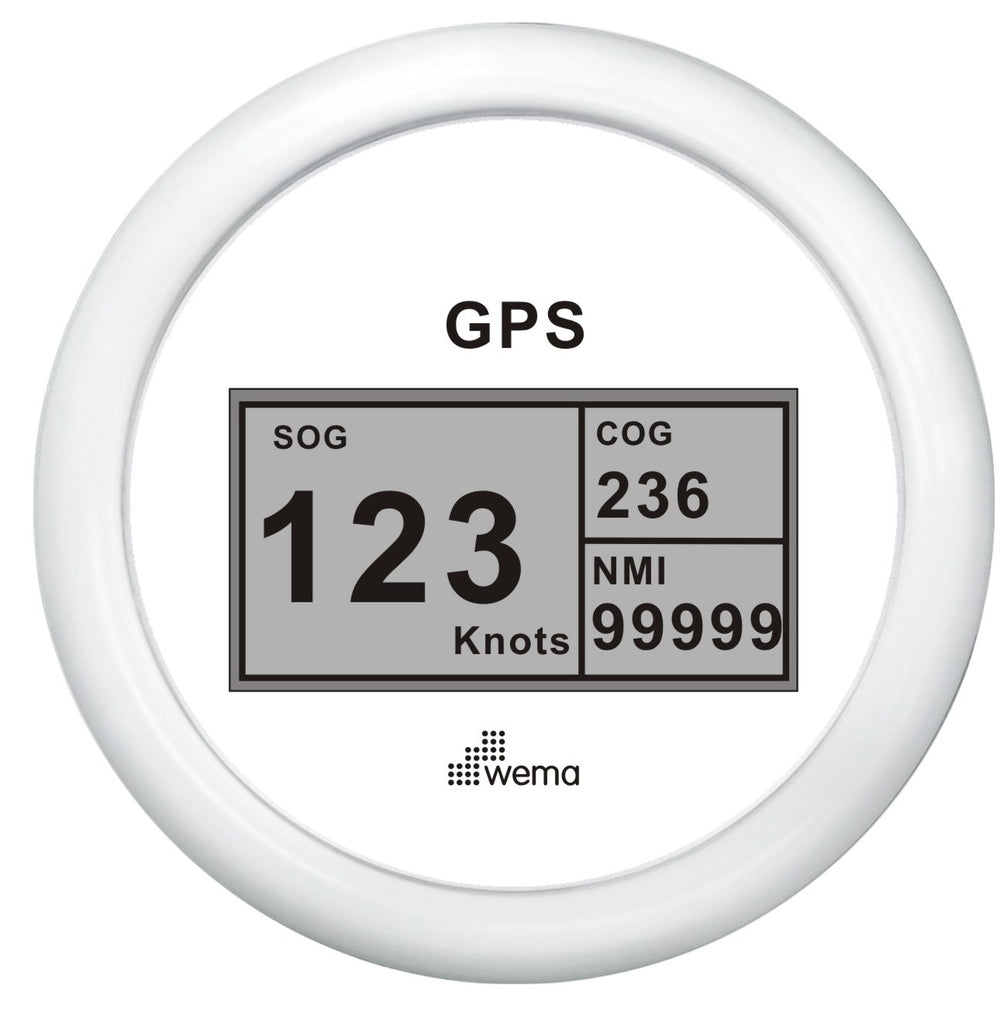 GPS speedometer digitaal wit