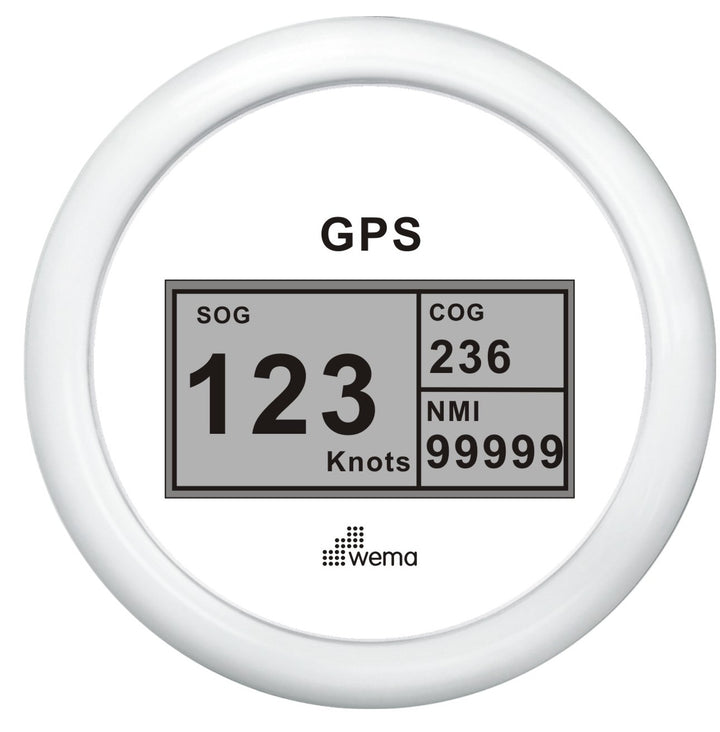 Wema GPS-snelheidsmeter digitaal wit
