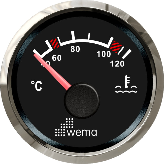 Silver serie watertemperatuur meter NMEA2000 zwart