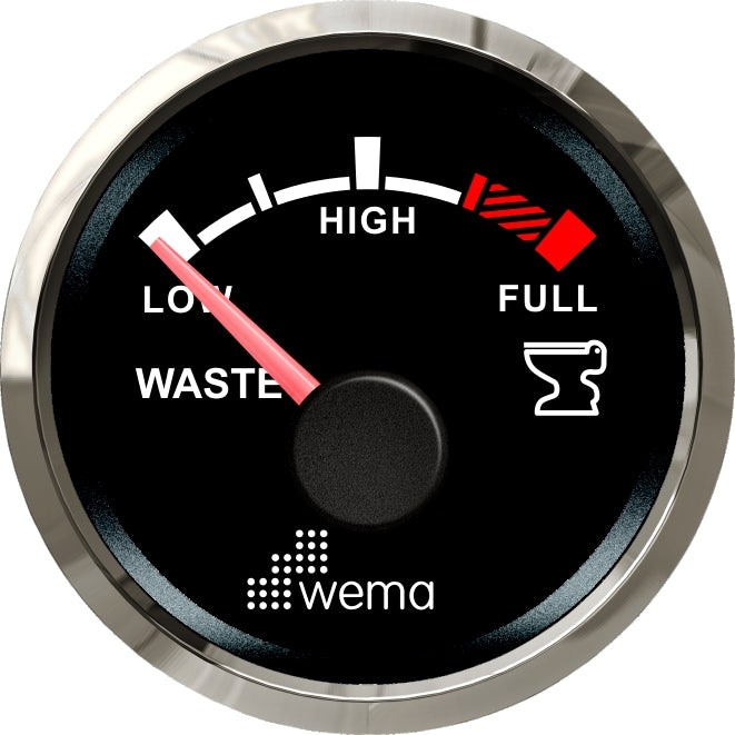 Silver serie vuilwater tankmeter NMEA2000 zwart