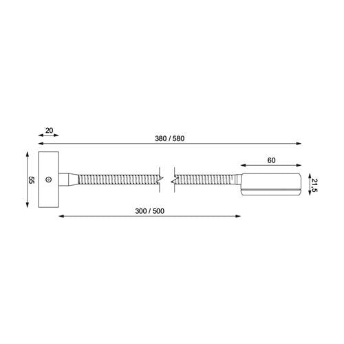 Prebit LED flexlamp 05 300mm chroom rood/warm wit 10-30V 3W dimbaar