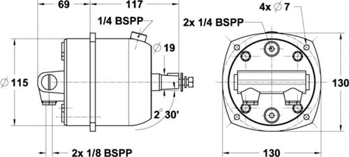 Lecomble & Schmitt stuurpomp 20HB 20cc met terugslagklep 1/8″ BSP