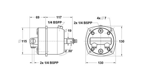Lecomble & Schmitt stuurpomp 20HB 20cc met terugslagklep 1/4″ BSP