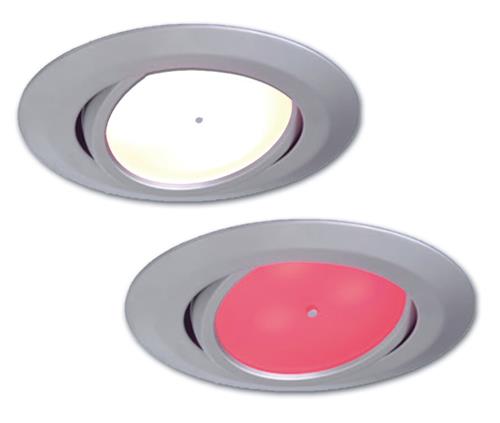Prebit LED inbouwlamp EB15-3 master kantelbaar mat chroom rood/warm wit10-30V 3W dimbaar schakelbaar