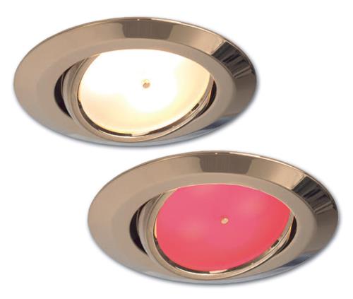 Prebit LED inbouwlamp EB15-3 master kantelbaar glanzend goud rood/warm wit 10-30V 3W dimbaar schakelbaar