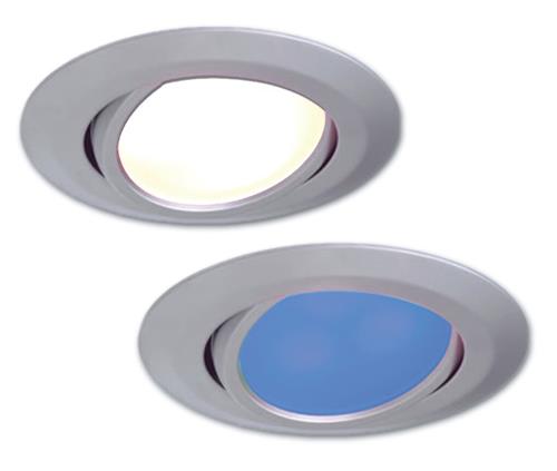 Prebit LED inbouwlamp EB15-3 slave kantelbaar mat chroom blauw/warm wit 10-30V 3W dimbaar schakelbaar