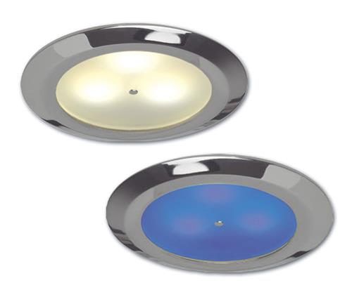 Prebit LED inbouwlamp EB12-3 master chroom blauw/warm wit 9-32V 3W schakelbaar dimbaar