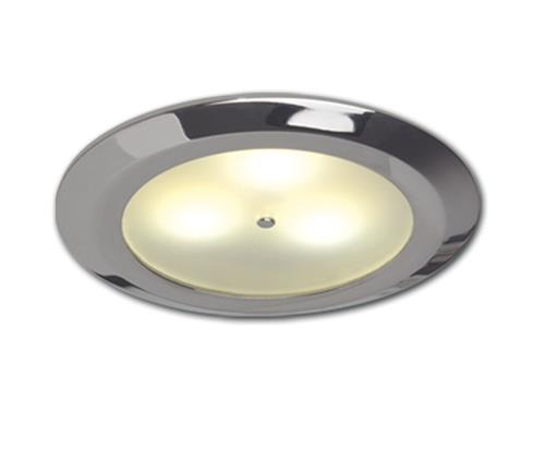 Prebit LED inbouwlamp EB12-2 master chroom + schakelaar warm wit 10-30V 3x1W incl. dimmer module