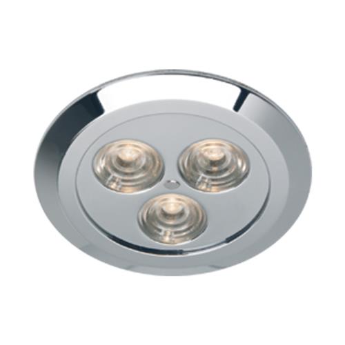 Prebit LED inbouwlamp EB12-2 master chroom warm wit 10-30V 3x1W dimbaar 25°