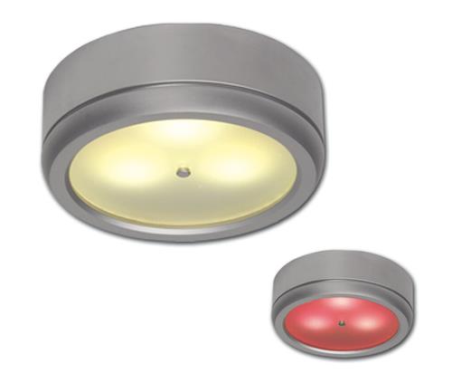 Prebit LED opbouwlamp D1-3 master mat chroom rood/warm wit 10-30V 3W dimbaar