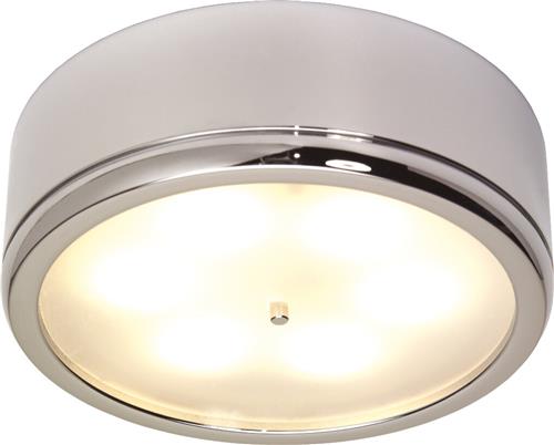 Prebit LED opbouwlamp D3-2 master chroom warm wit 10-30V 6W incl. dimmermodule
