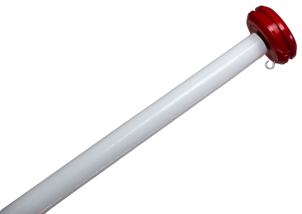 Talamex Vlaggenstok hout wit 200 cm dia 3 cm met rode knop