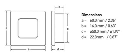 Hella EuroLED 75 inbouwspot vierkant 24V chroom met spread warm wit licht