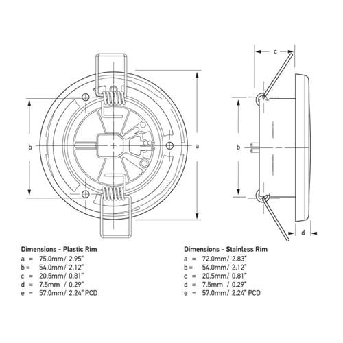 Hella EuroLED 75 inbouwspot 24V IP67 rvs316