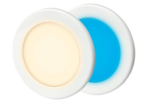 Hella EuroLED 95 down light rond wit met warm wit/blauw licht schroefbevestiging