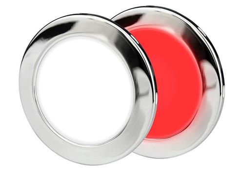 Hella EuroLED 95 down light rond rvs met wit/rood licht schroefbevestiging