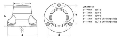 Hella NaviLED Pro rondschijnend rood 360° 12/24V 2NM wit huis