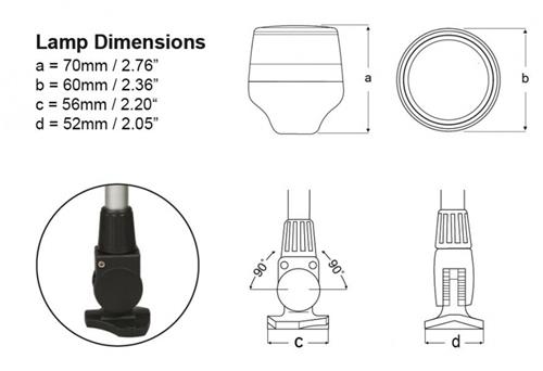 Hella NaviLED 360 ankerlicht 2NM 360° neerklapbaar 865mm zwart 9-33V