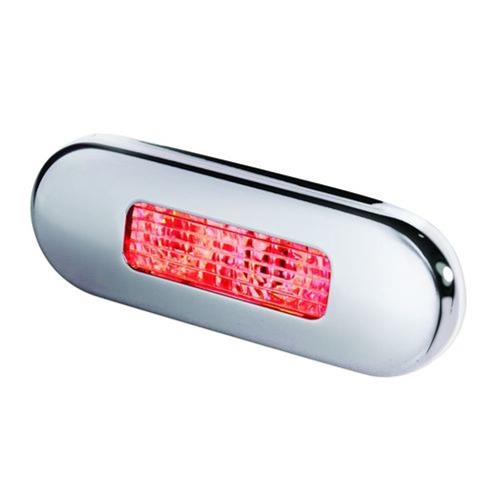 Hella LED traplamp gesatineerd rvs316 langwerpig/brede rand 10-33V rood licht