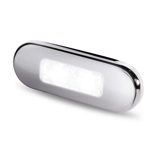 Hella LED courtesy lamp gepolijst rvs316 langwerpig/opbouwmontage 12/24V wit licht