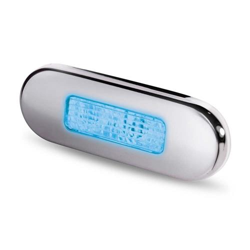 Hella LED courtesy lamp gepolijst rvs316 langwerpig/opbouwmontage 12/24V blauw licht