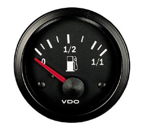 VDO Cockpit Vision brandstof niveaumeter 0-1/2-1/1 12V 52mm zwart